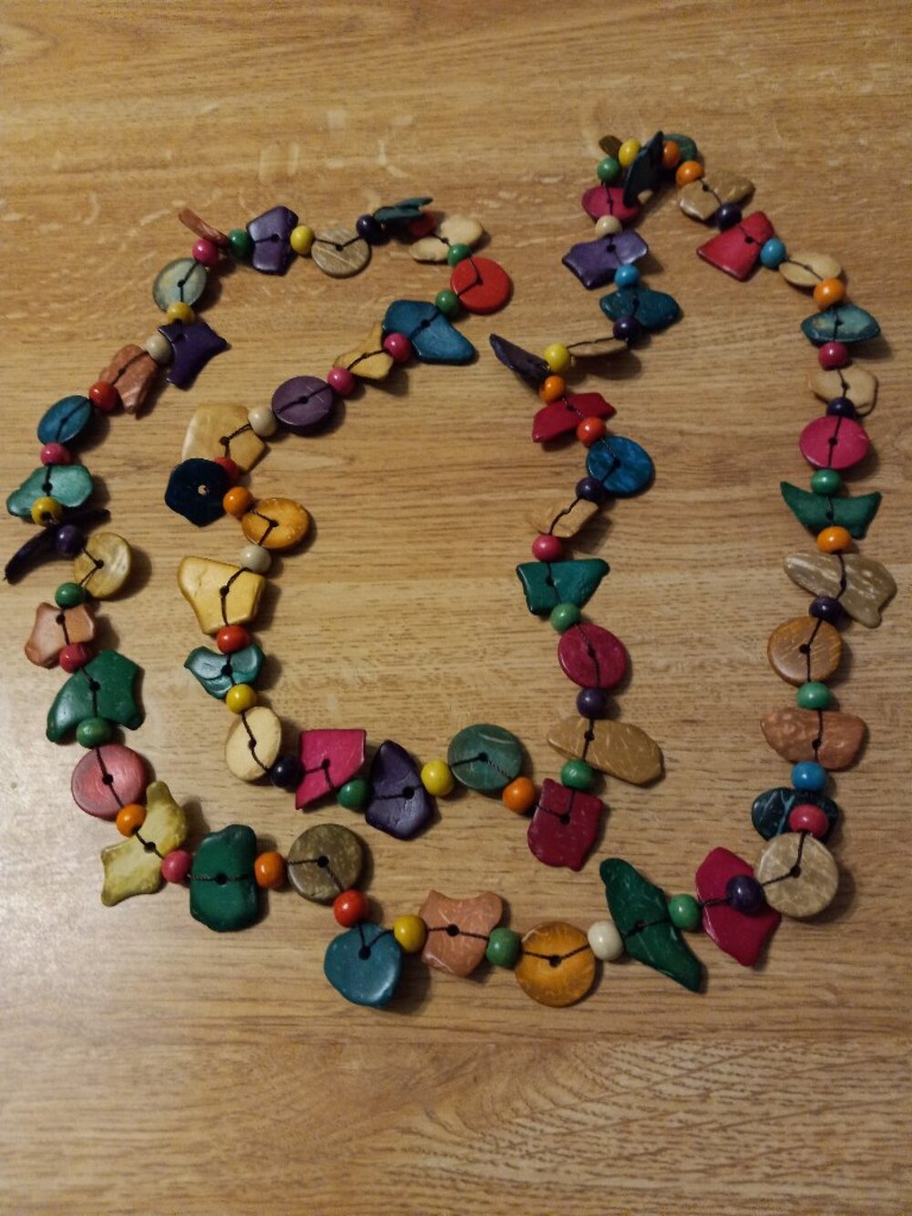 VINTAGE MULTI COLOR FUNKY VERY LONG STATEMENT NECKLACE